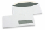 Buste con finestra, bianco, 114 x 229 mm (C5/6), finestra a destra 30 x 100 mm, posizione della finestra 15 mm dal destra e 20 mm dal fondo, 80 grammi, chiusura gommata | PIT Packaging.it | Paesedellebuste