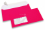 Buste fluorescenti - rosa, con finestra 45 x 90 mm, posizione della finestra 20 mm dal sinistra e 15 mm dal lato inferiore | PIT Packaging.it | Paesedellebuste