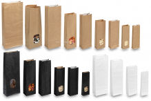Sacchetti in carta con fondo quadro - marrone, nero e banco, con e senza finestra | PIT Packaging.it | Paesedellebuste