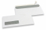 Buste con finestra, bianco, 110 x 220 mm (EA5/6), finestra a sinistra 30 x 100 mm, posizione della finestra 15 mm dal sinistra e 20 mm dal fondo, 80 grammi, chiusura a lembo autoadesivo | PIT Packaging.it | Paesedellebuste