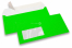 Buste fluorescenti - verde, con finestra 45 x 90 mm, posizione della finestra 20 mm dal sinistra e 15 mm dal lato inferiore | PIT Packaging.it | Paesedellebuste