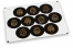 Etichette adesive Pasquali - Nero + giallo dorato | PIT Packaging.it | Paesedellebuste