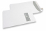 Buste con finestra, bianco, 220 x 312 mm (EA4), finestra a destra 40 x 110 mm, posizione della finestra 20 mm dal destra e 50 mm dal lato superiore, 120 grammi, chiusura a lembo autoadesivo, peso circa 18 g cad. | PIT Packaging.it | Paesedellebuste