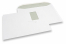 Buste standard con finestra, 229 x 324 mm, 100 grs., finestra a sinistra 55 x 90 mm, posizione della finestra 20 mm dal sinistra e 60 mm dal lato superiore, chiusura gommata | PIT Packaging.it | Paesedellebuste