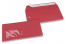 Buste colorate con finestra - Rosso, 110 x 220 mm (DL), Finestra a sinistra, formato finestra 45 x 90 mm, posizione finestra 20 mm da sinistra / 15 mm da sotto, lembo autoadesivo, carta da 120 grammi.  | PIT Packaging.it | Paesedellebuste