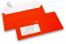 Buste fluorescenti - rosso, con finestra 45 x 90 mm, posizione della finestra 20 mm dal sinistra e 15 mm dal lato inferiore | PIT Packaging.it | Paesedellebuste