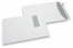 Buste con finestra, bianco, 220 x 312 mm (EA4), finestra a sinistra 40 x 110 mm, posizione della finestra 20 mm dal sinistra e 50 mm dal lato superiore, 120 grammi, chiusura a lembo autoadesivo, peso circa 18 g cad. | PIT Packaging.it | Paesedellebuste