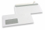 Buste standard con finestra, 110 x 220 mm, 80 grs., finestra a sinistra 45 x 90 mm, posizione della finestra 20 mm dal sinistra e 15 mm dal fondo, chiusura a striscia | PIT Packaging.it | Paesedellebuste