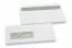 Buste con finestra, bianco, 114 x 229 mm (C5/6), finestra a sinistra 40 x 110 mm, posizione della finestra 20 mm dal sinistra e 24 mm dal fondo, 90 grammi, chiusura a lembo autoadesivo | PIT Packaging.it | Paesedellebuste