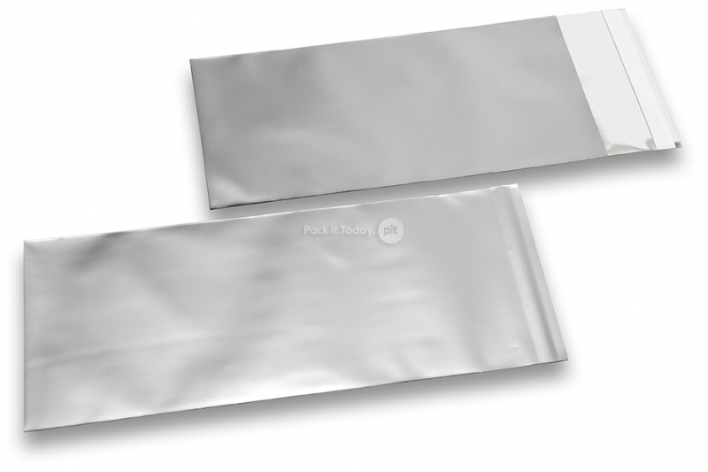 Buste metallizzate colorate opache argento - 110 x 220 mm