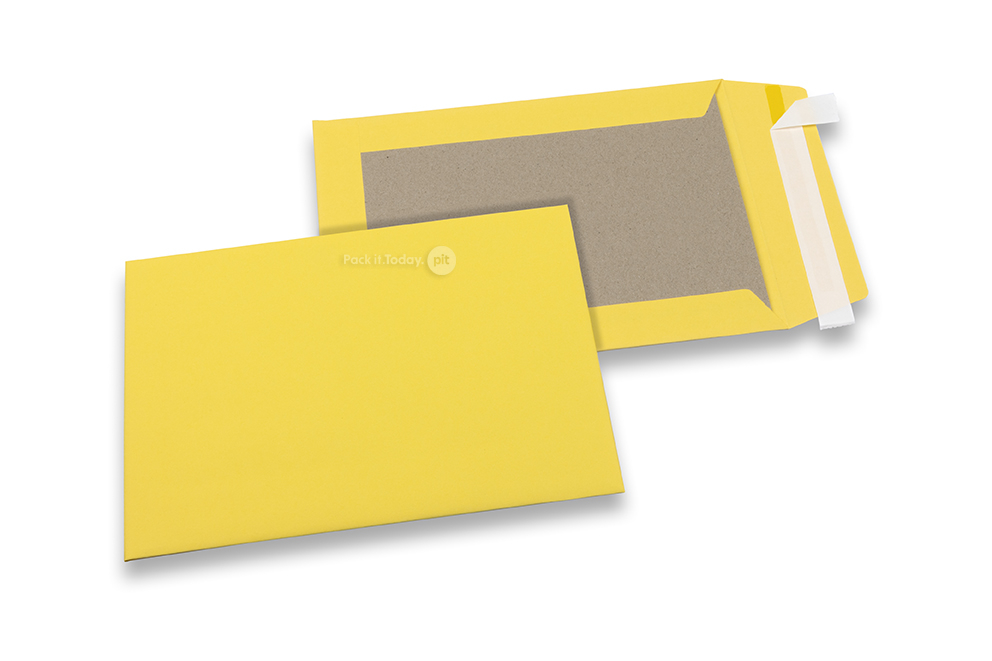 Buste con dorso rigido colorate - Giallo, 162 x 229 mm