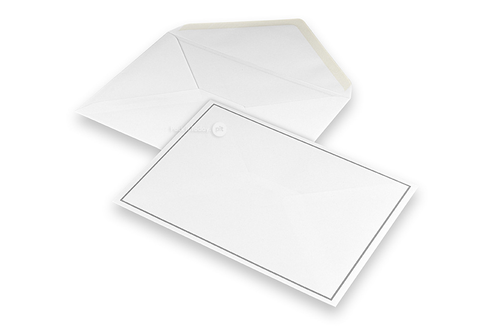 Buste di lutto - Bianco + doppio bordo, 156 x 220 mm