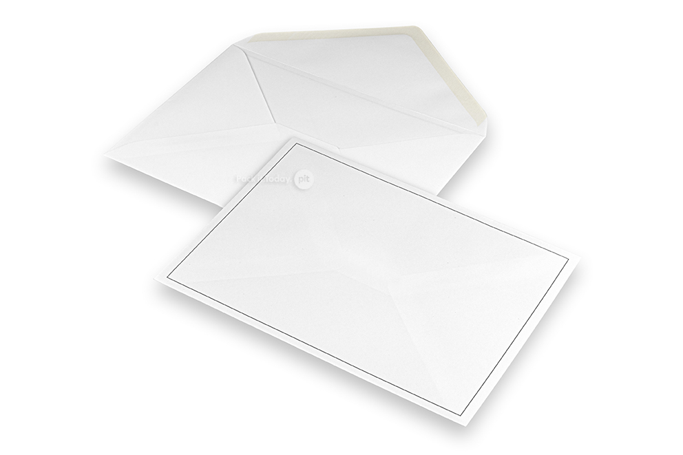 Buste di lutto - Bianco + bordo singolo, 156 x 220 mm