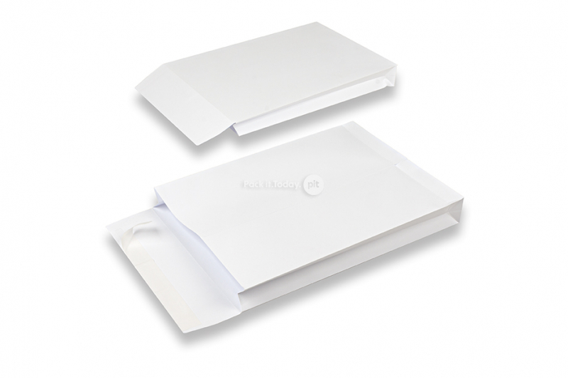 Buste a sacco con fondo quadro - 229 x 324 x 40 mm, bianco