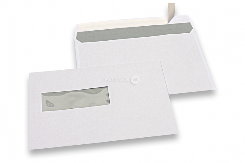 Buste per stampanti laser, 162 x 229 mm (C5), finestra a sinistra 40 x 110 mm, posizione della finestra 20 mm dal sinistra e 72 mm dal lato inferiore, peso circa 7 g cad. 