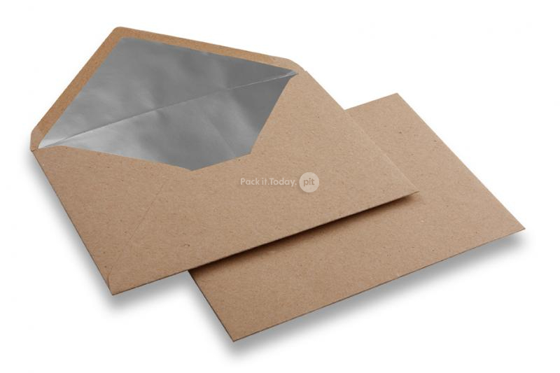 Buste foderate in carta kraft - 114 x 162 mm (C 6) Argento
