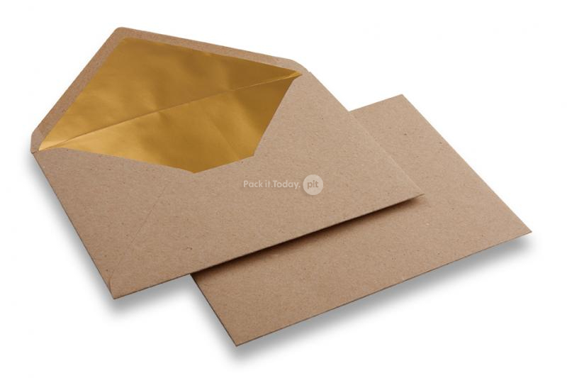 Buste foderate in carta kraft - 114 x 162 mm (C 6) Oro