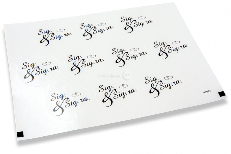 Sigilli per matrimonio - Sig. & Sig.ra nero