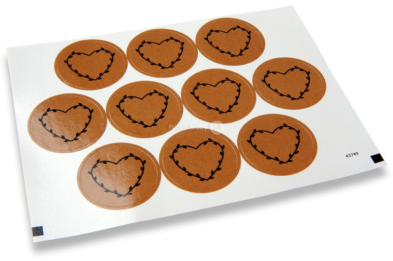 Sigilli per amore - marrone con cuore nero con foglie