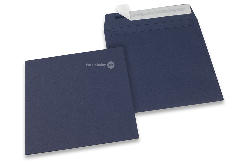 Buste di carta colorate - Blu scuro, 160 x 160 mm