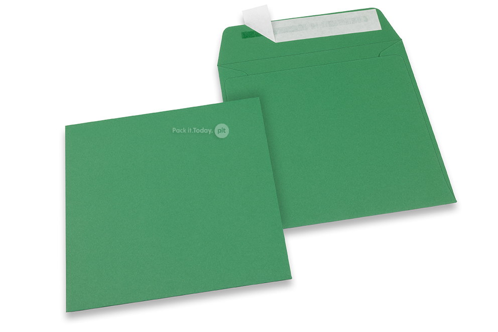 Buste di carta colorate - Verde scuro, 160 x 160 mm