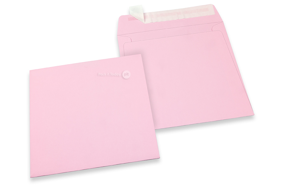 Buste di carta colorate - Rosa chiaro, 160 x 160 mm