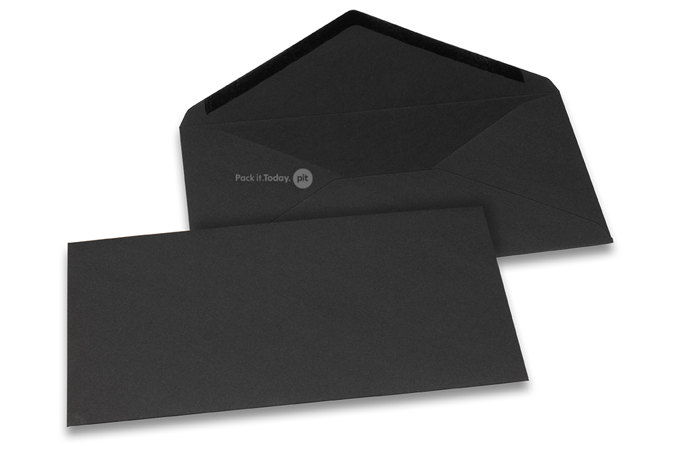 Buste colorate per biglietti d'auguri - nero, 110 x 220 mm