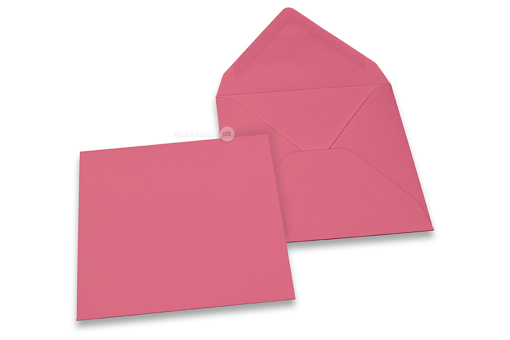Buste colorate per biglietti d'auguri - rosa, 155 x 155 mm