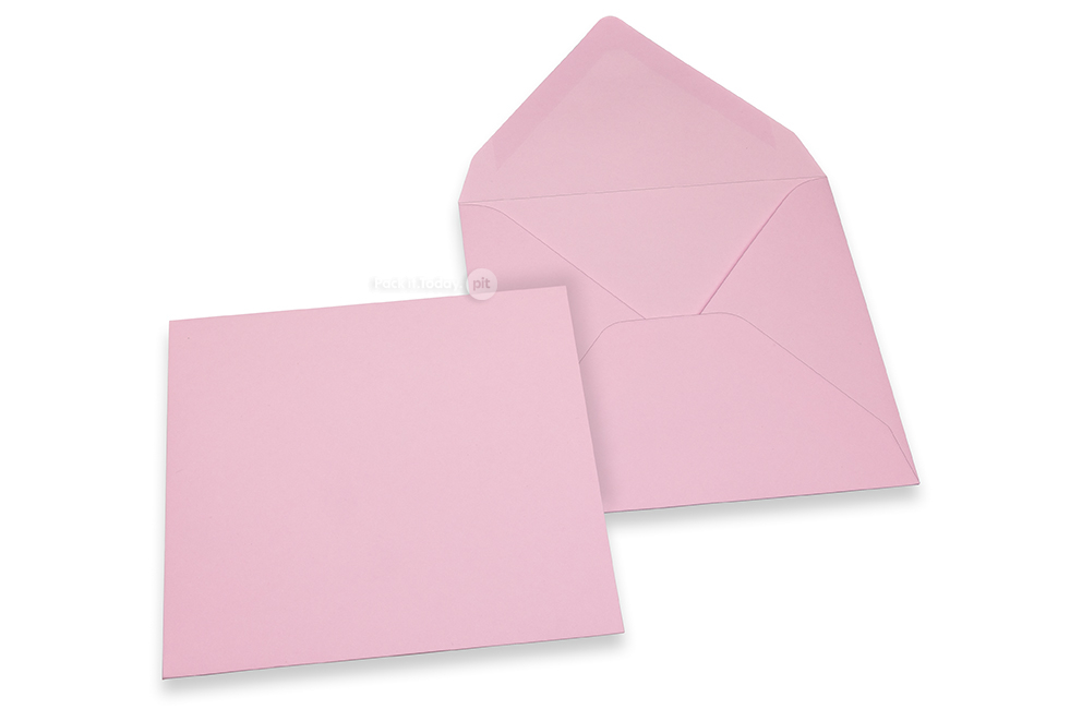 Buste colorate per biglietti d'auguri - rosa chiaro, 155 x 155 mm