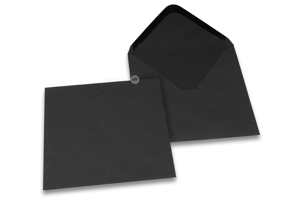 Buste colorate per biglietti d'auguri - nero, 155 x 155 mm