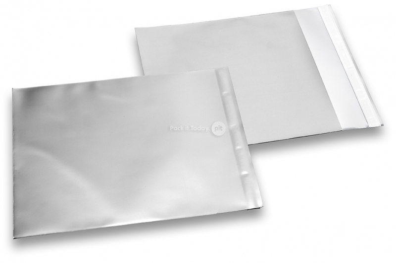 Buste metallizzate colorate opache argento - 165 x 165 mm