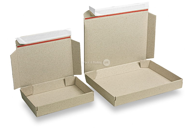 Scatole da spedizione piatte carta erba