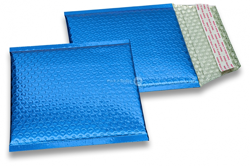 Buste imbottite metallizzate ECO - blu scuro 165 x 165 mm