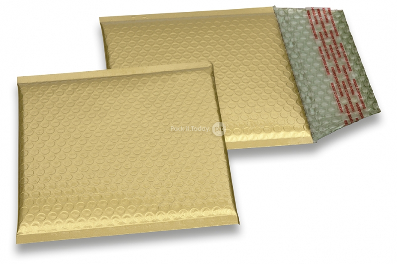 Buste imbottite metallizzate opache ECO - oro 165 x 165 mm