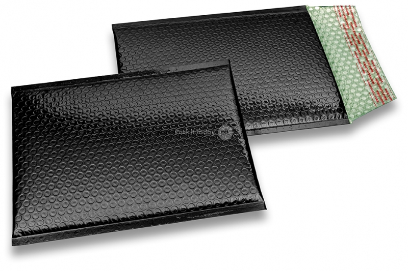 Buste imbottite metallizzate ECO - nero 180 x 250 mm