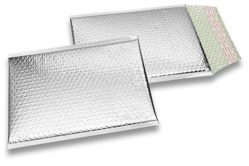 Buste imbottite metallizzate ECO - argento 180 x 250 mm