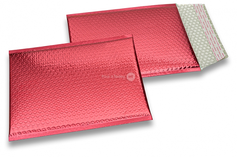 Buste imbottite metallizzate ECO - rosso 180 x 250 mm