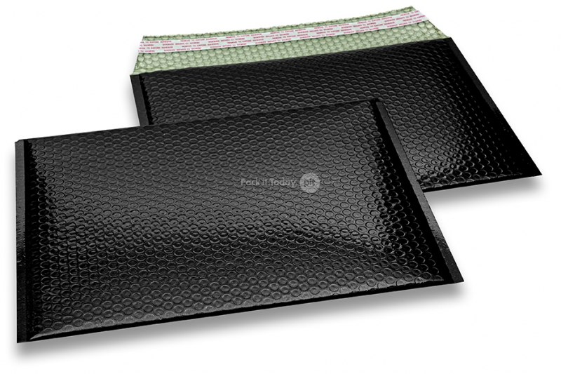 Buste imbottite metallizzate ECO - nero 235 x 325 mm