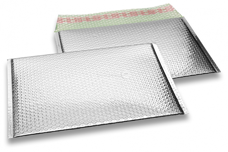 Buste imbottite metallizzate ECO - argento 235 x 325 mm