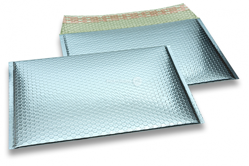 Buste imbottite metallizzate ECO - blu ghiaccio 235 x 325 mm