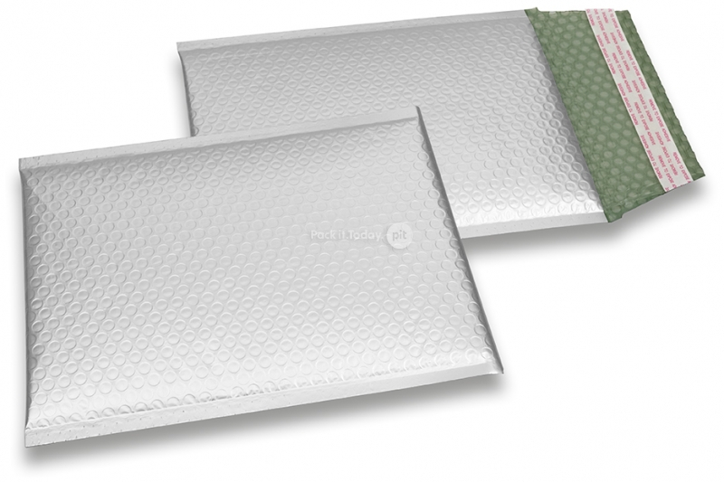 Buste imbottite metallizzate opache ECO - argento 180 x 250 mm