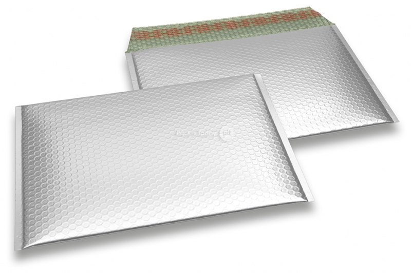 Buste imbottite metallizzate opache ECO - argento 235 x 325 mm