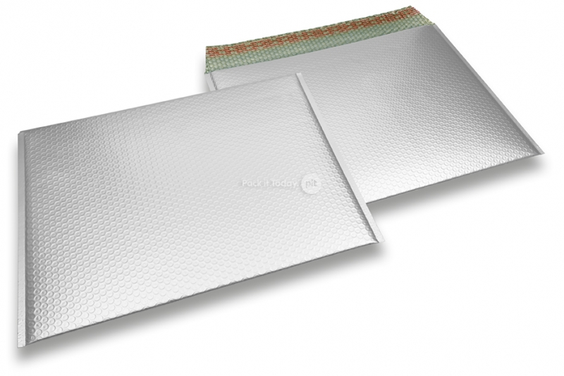 Buste imbottite metallizzate opache ECO - argento 320 x 425 mm