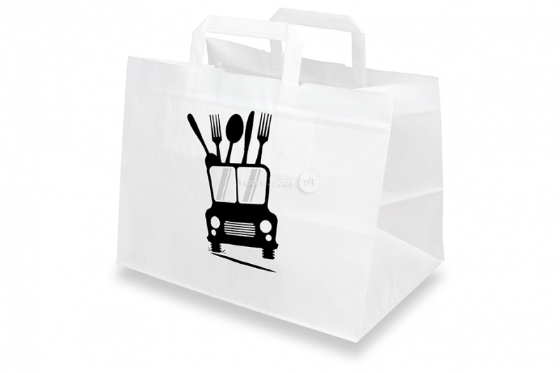 Shopper in carta per asporto - bianco + consegna a domicilio