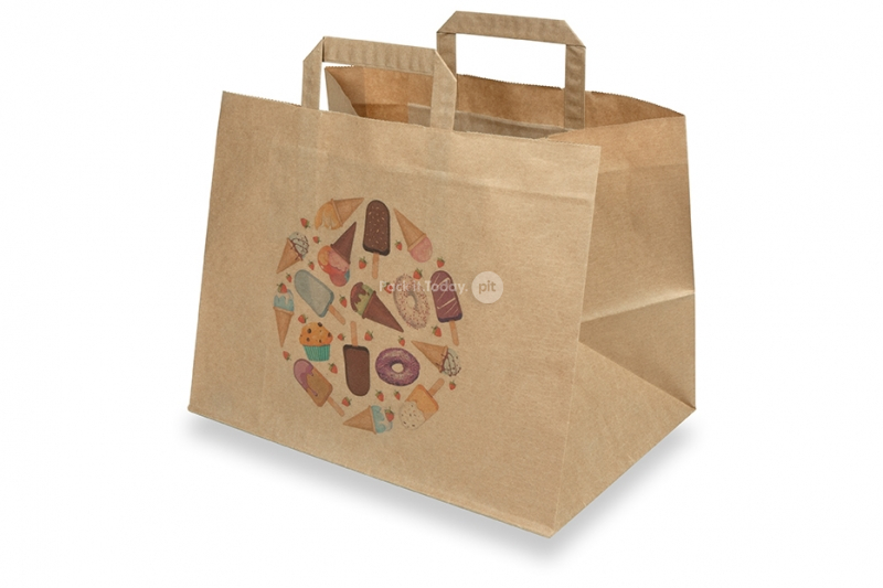 Shopper in carta per asporto - marrone + dolce
