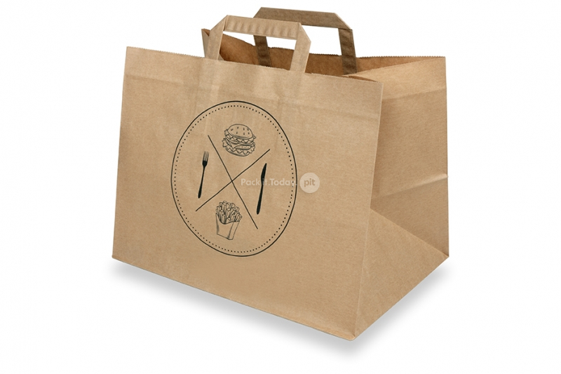 Shopper in carta per asporto - marrone + spuntino