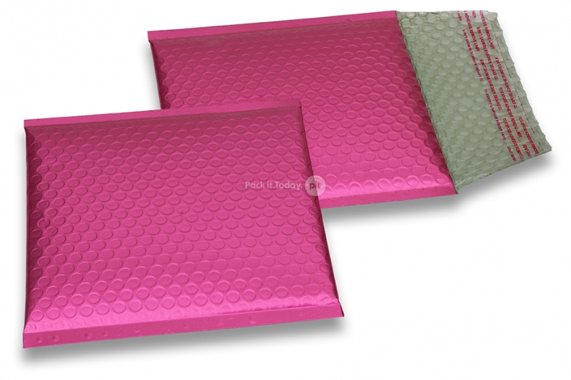 Buste imbottite metallizzate opache ECO - rosa 165 x 165 mm