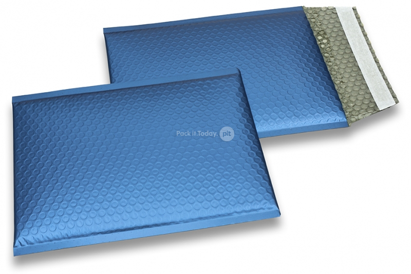 Buste imbottite metallizzate opache ECO - blu scuro 180 x 250 mm