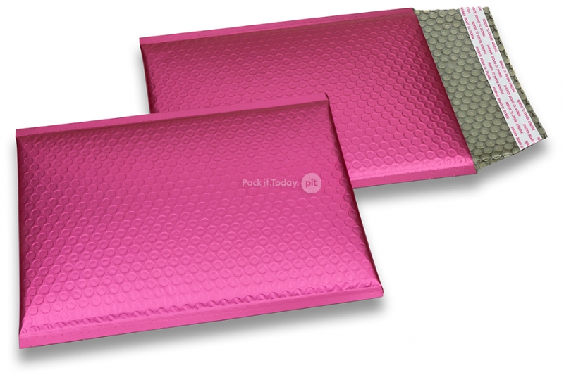 Buste imbottite metallizzate opache ECO - rosa 180 x 250 mm