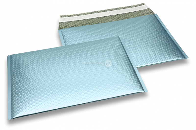 Buste imbottite metallizzate opache ECO - blu ghiaccio 235 x 325 mm